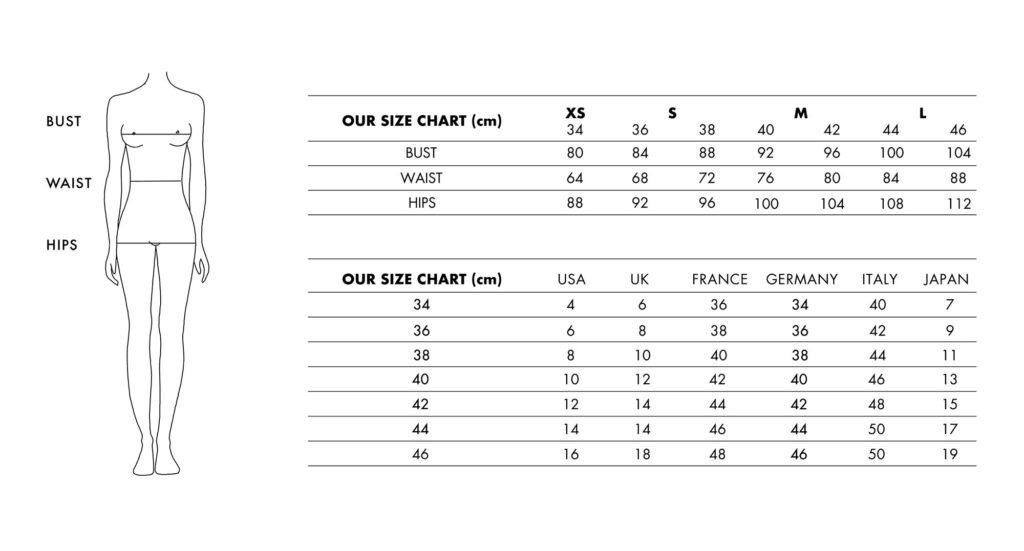 size chart alme couture